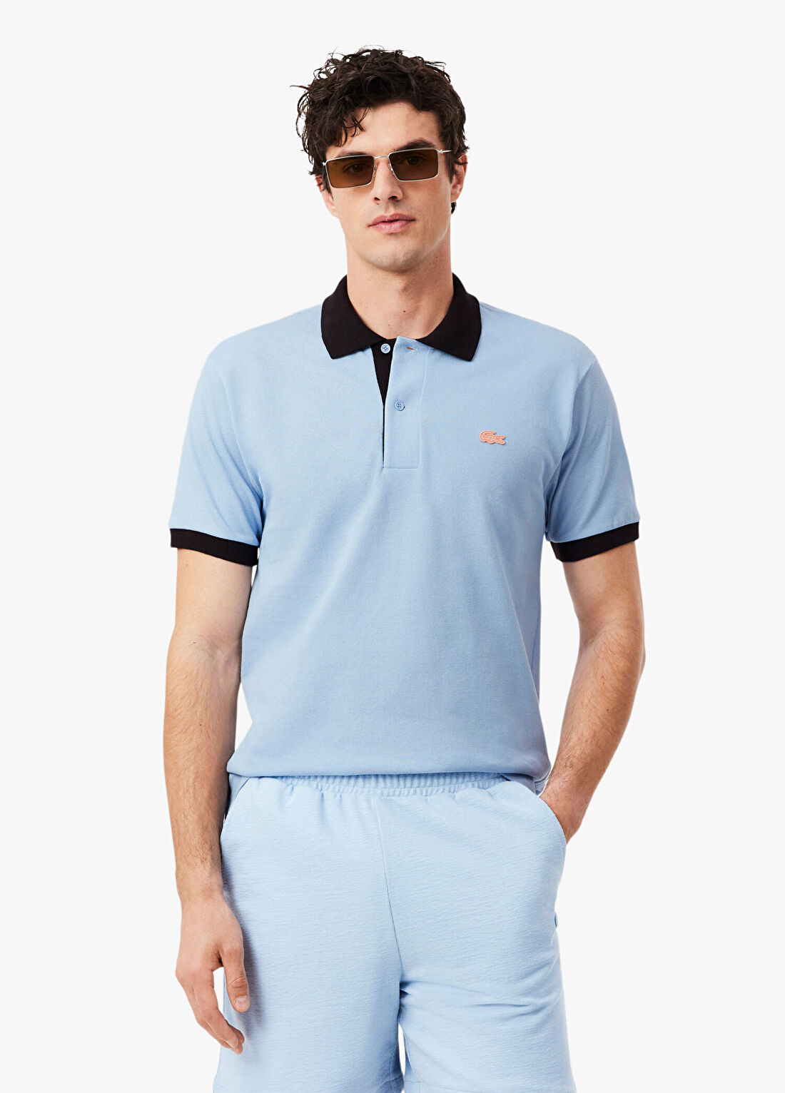 Lacoste Mavi Polo Yaka Classic Fit Kısa Kollu Erkek T-Shirt