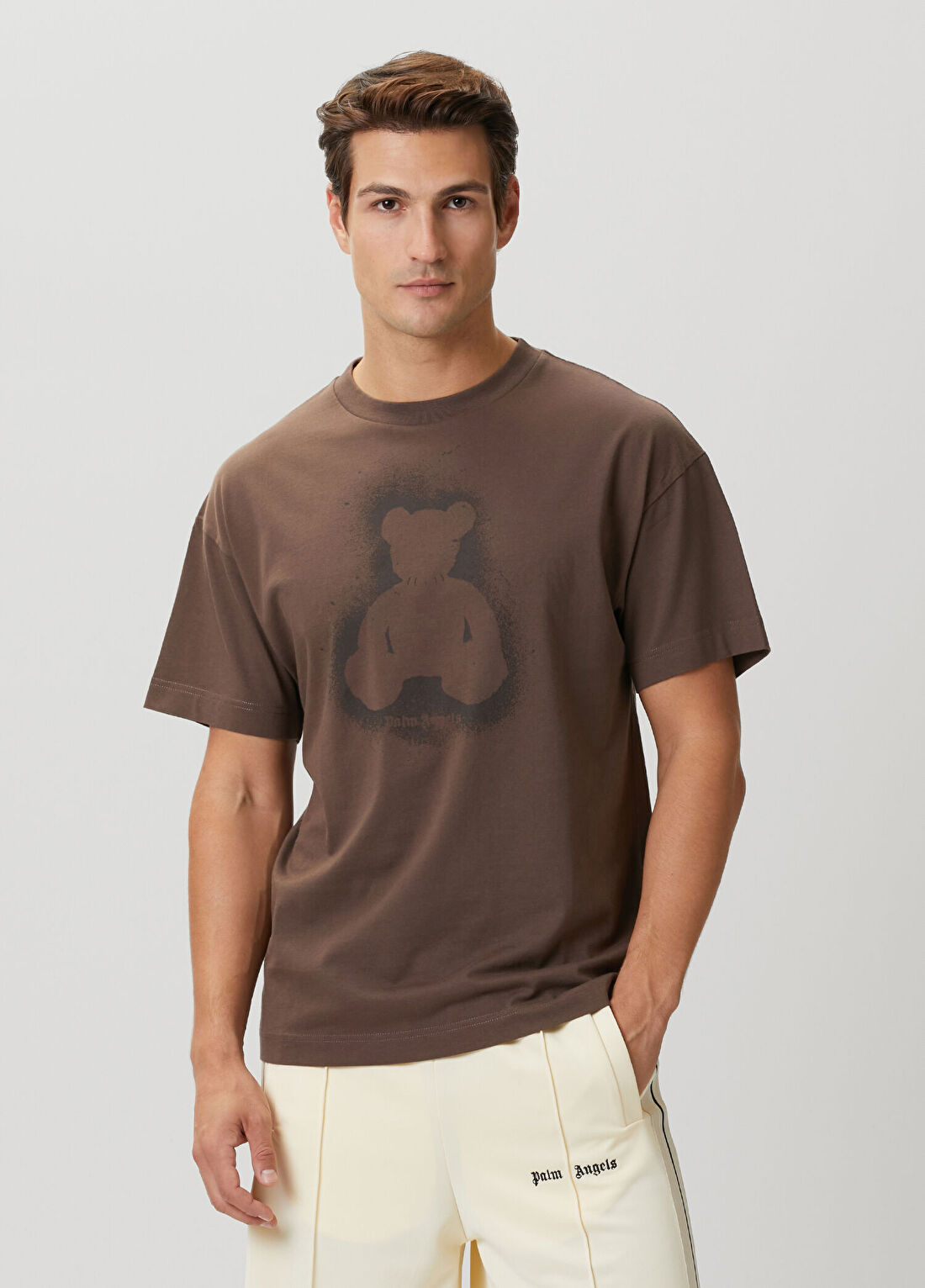 Palm Angels Kahverengi Baskılı T-shirt