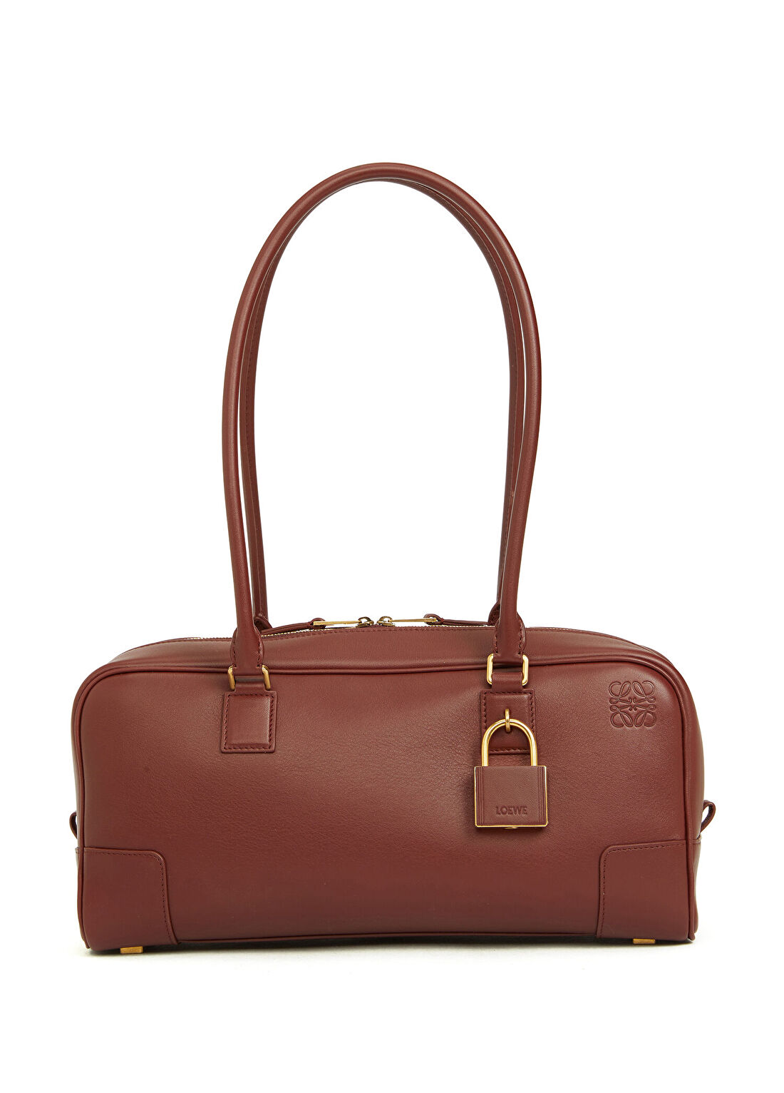 Loewe Amazona 31 Cropped Bordo Kadın Deri El Çantası