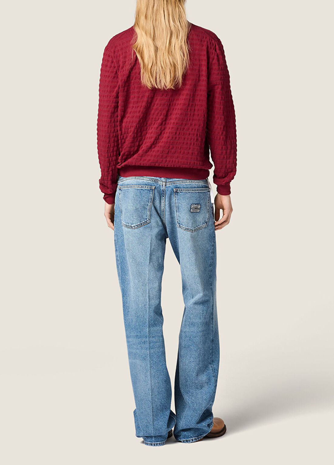 Miu Miu Mavi Yıkanmış Denim Kadın Jean Pantolon görsel 3