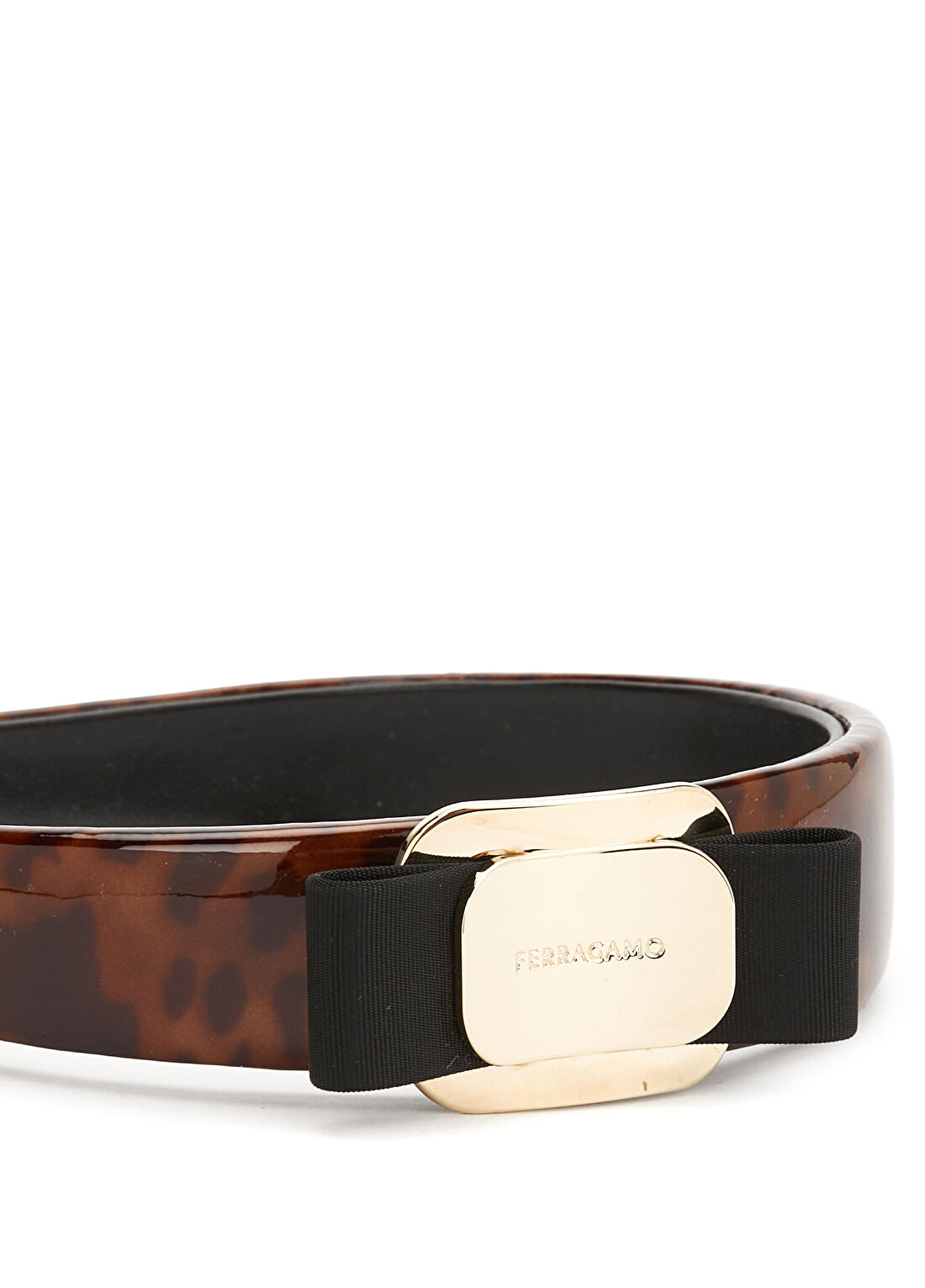 Ferragamo Kahve Gold Kadın Deri Taç görsel 4