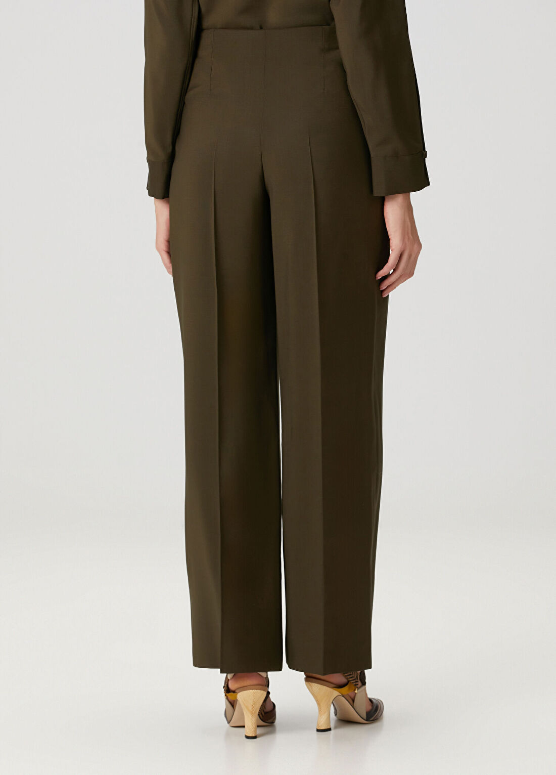 Fendi Haki Yün Pantolon görsel 4