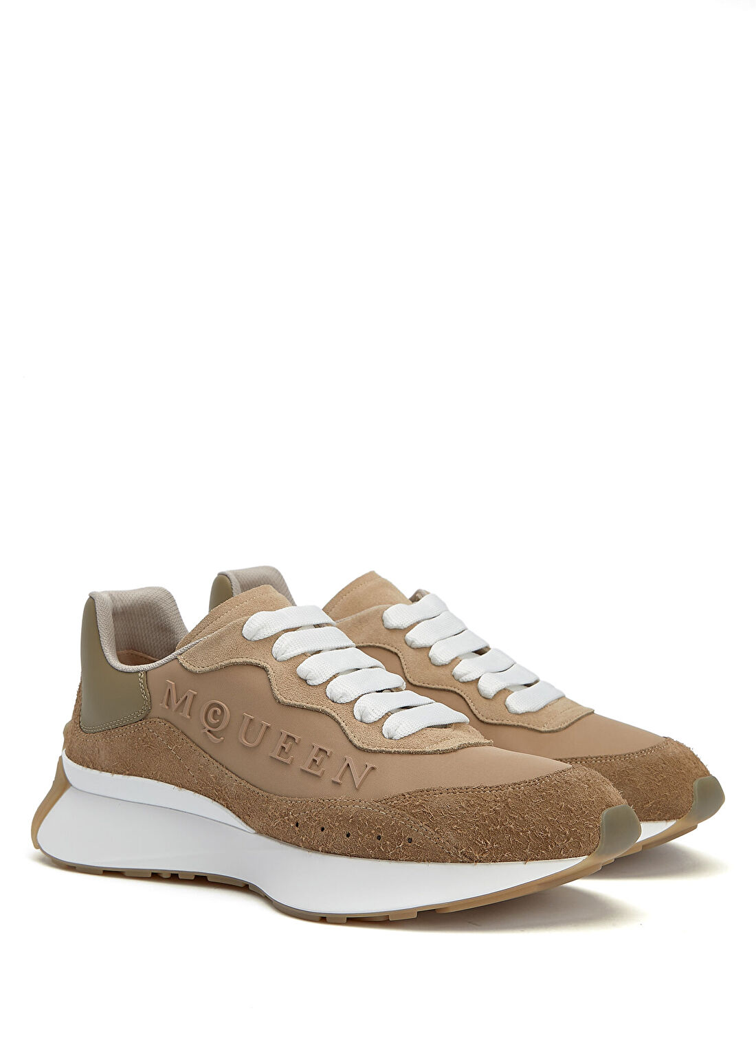McQueen Sprint Runner Bej Erkek Deri Sneaker görsel 2
