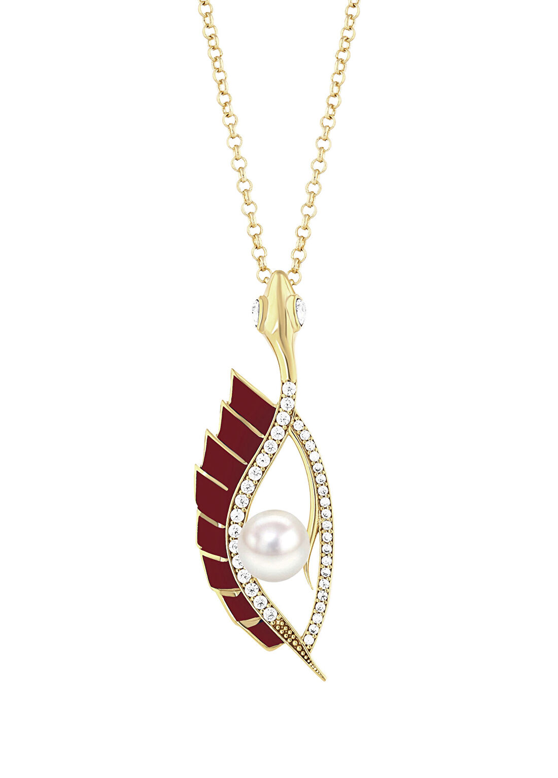 Braelyn London Ivory Flame 925 Ayar Gümüş Üzeri 1 Mikron 24 Ayar Altın Kaplama Kadın İnci Kolye