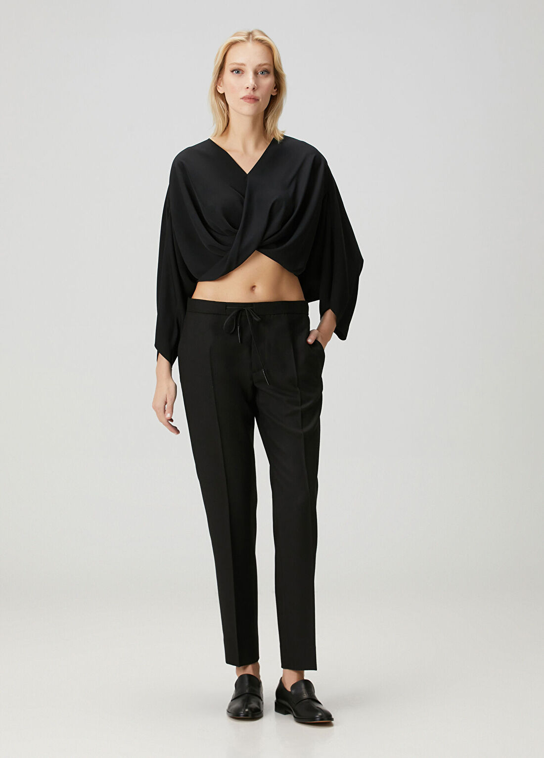 MM6 Maison Margiela Siyah Drapeli Bluz görsel 2