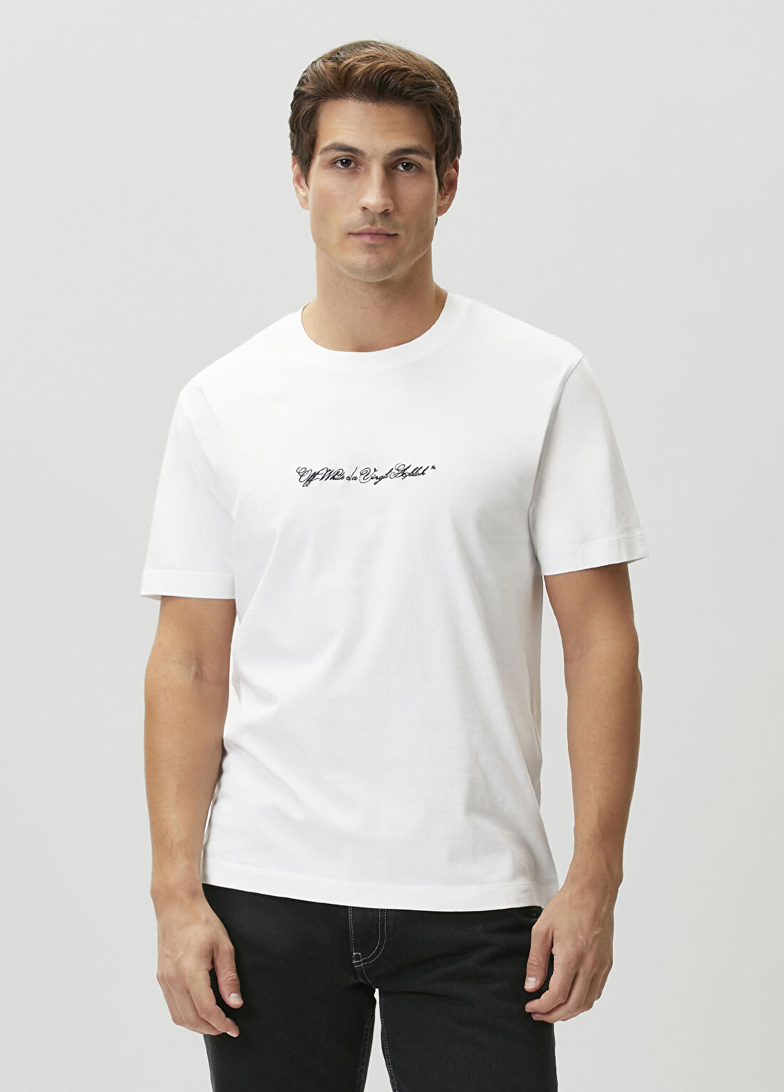 Off-White Beyaz Logo Baskılı T-shirt
