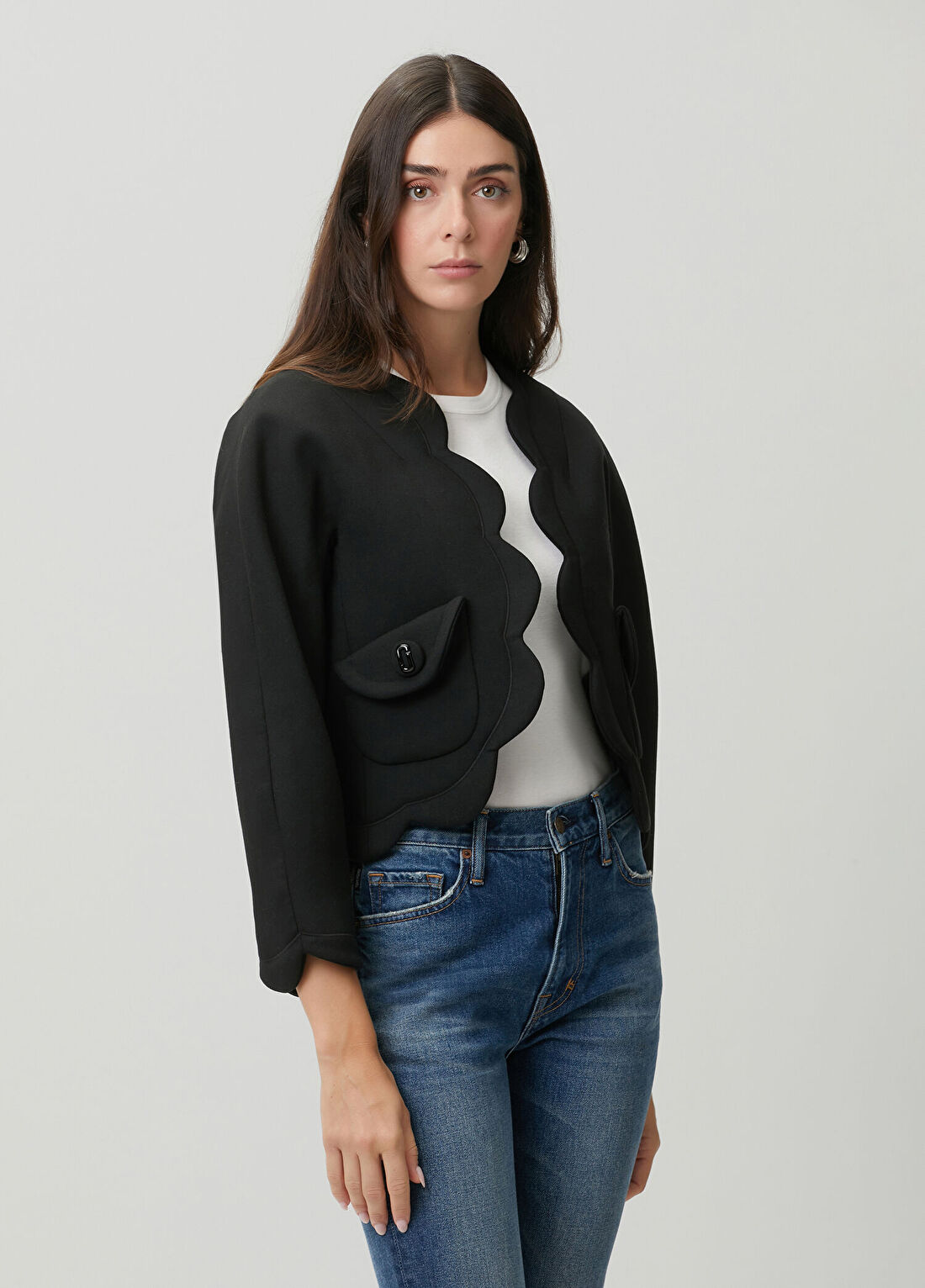 Marc Jacobs Scallop Daisy Siyah Ceket görsel 3