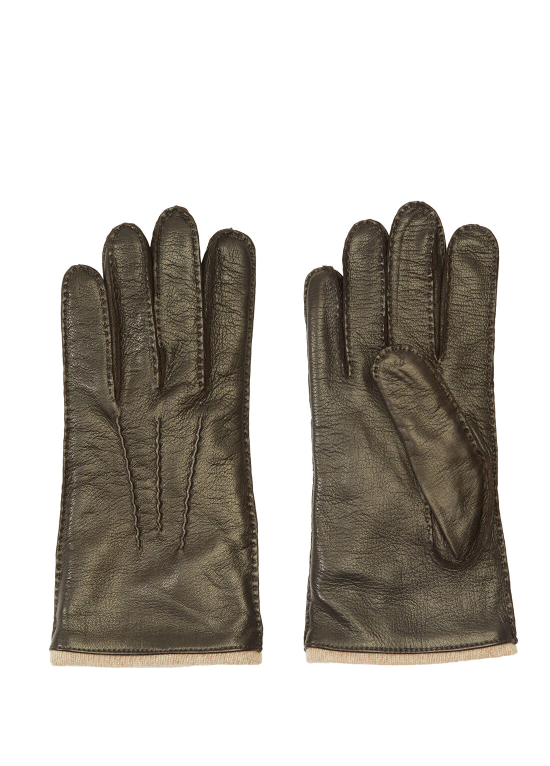 Mazzoleni Gloves Bej Erkek Deri Eldiven
