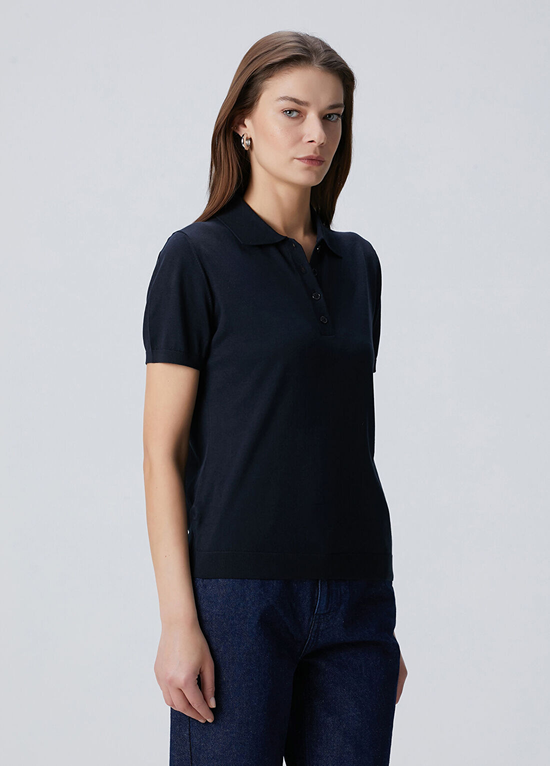 Beymen Collection Lacivert Kısa Kol Polo Triko görsel 4