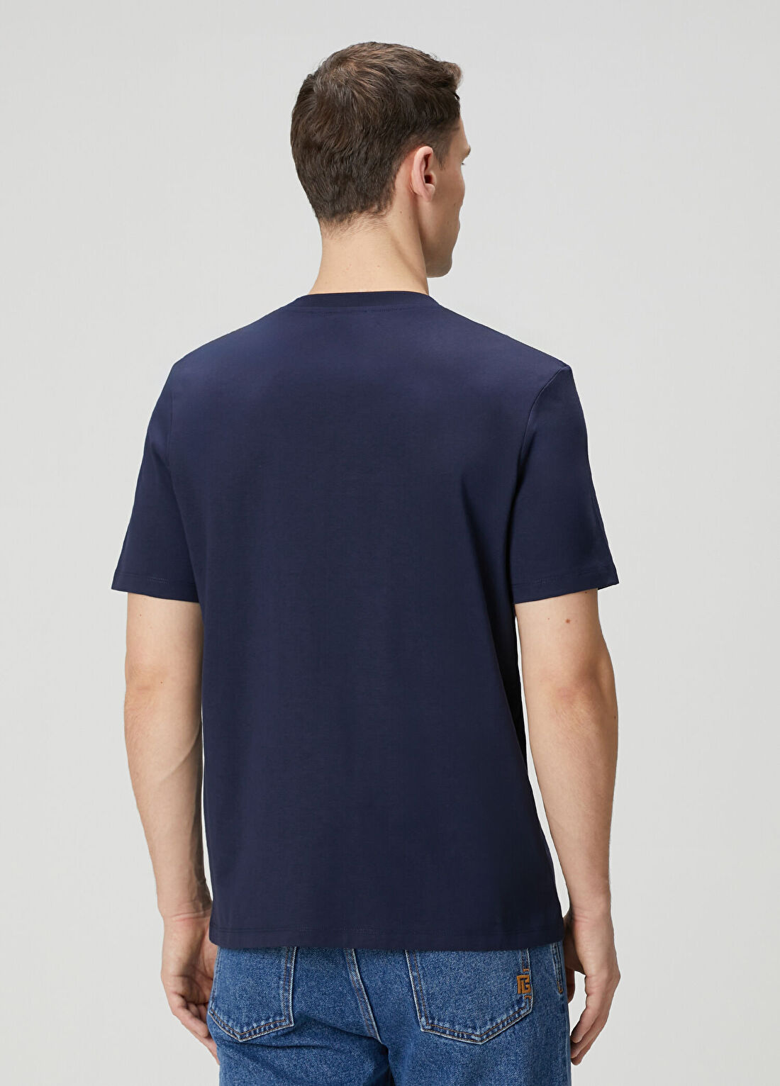 Balmain Lacivert Logo Baskılı T-shirt görsel 4