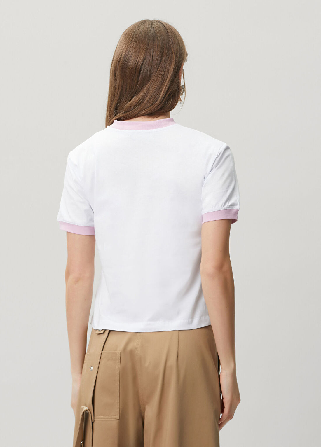 Msgm Pembe Beyaz Logolu T-shirt görsel 4