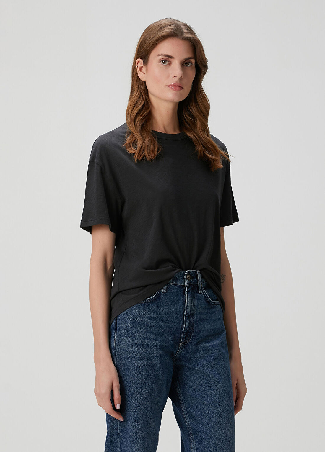 Rag&Bone Mini Slub Boyfriend Siyah T-shirt görsel 3