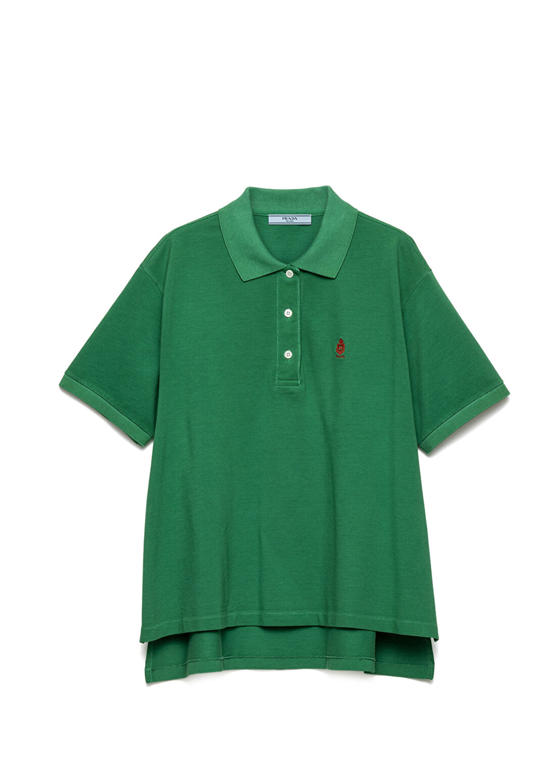 Prada Yeşil Pike Polo Yaka Kısa Kollu Kadın T-shirt
