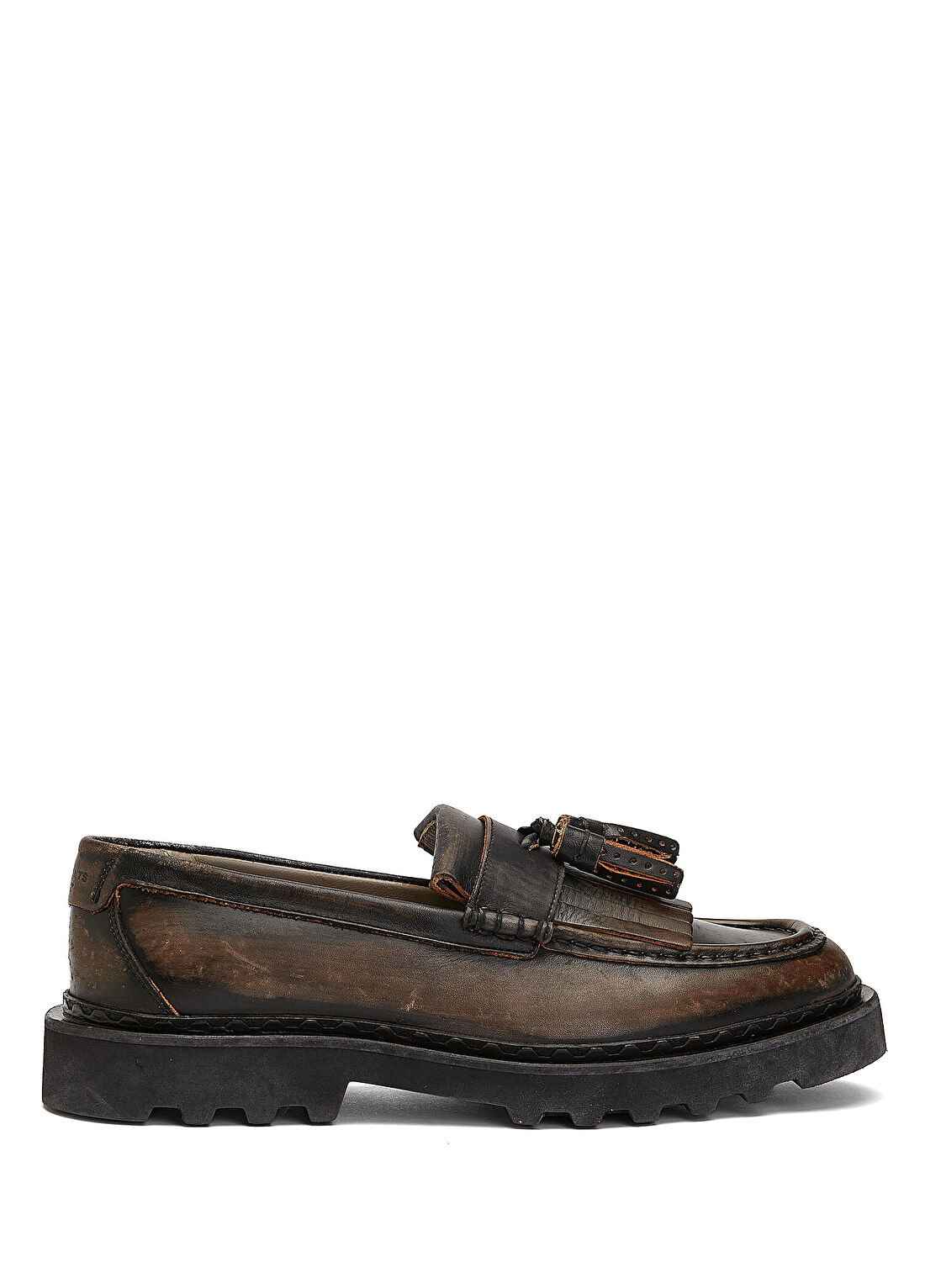 AllSaints Skiff Kahverengi Erkek Deri Loafer