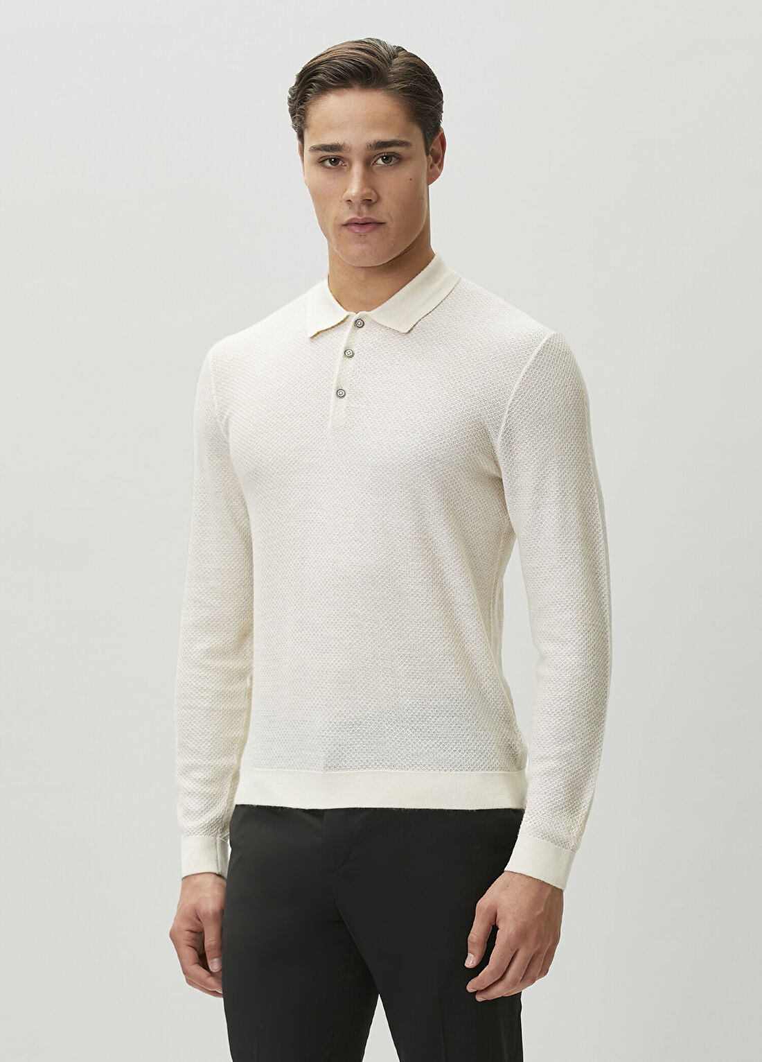 John Varvatos Kırık Beyaz Polo Triko görsel 3