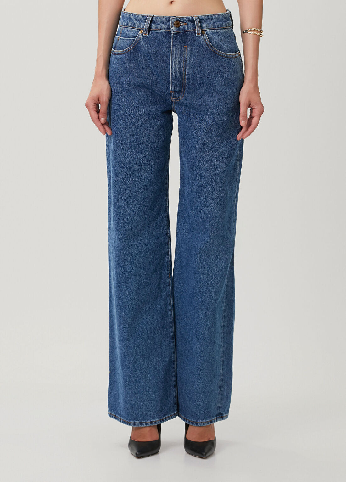 Balmain Koyu Mavi Straight Leg Jean Pantolon görsel 2