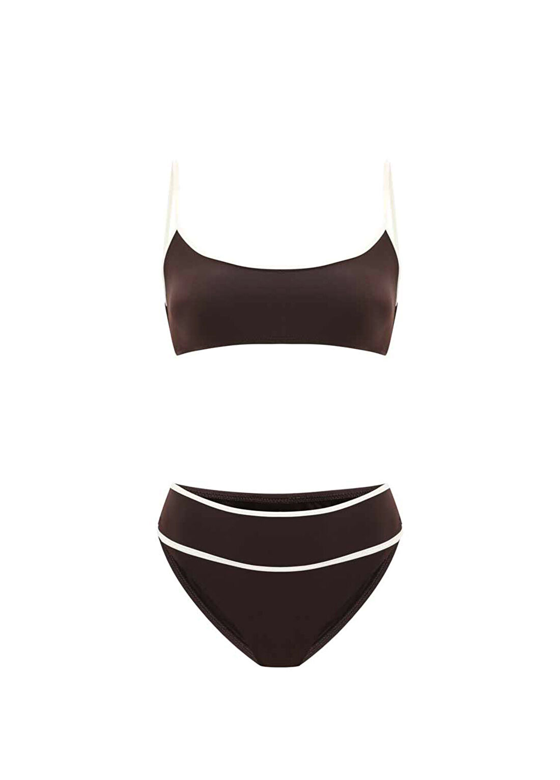Bia Swimwear Caspia Brunette Şerit Biyeli Yüksek Bel Atlet Kadın Bikini Takımı