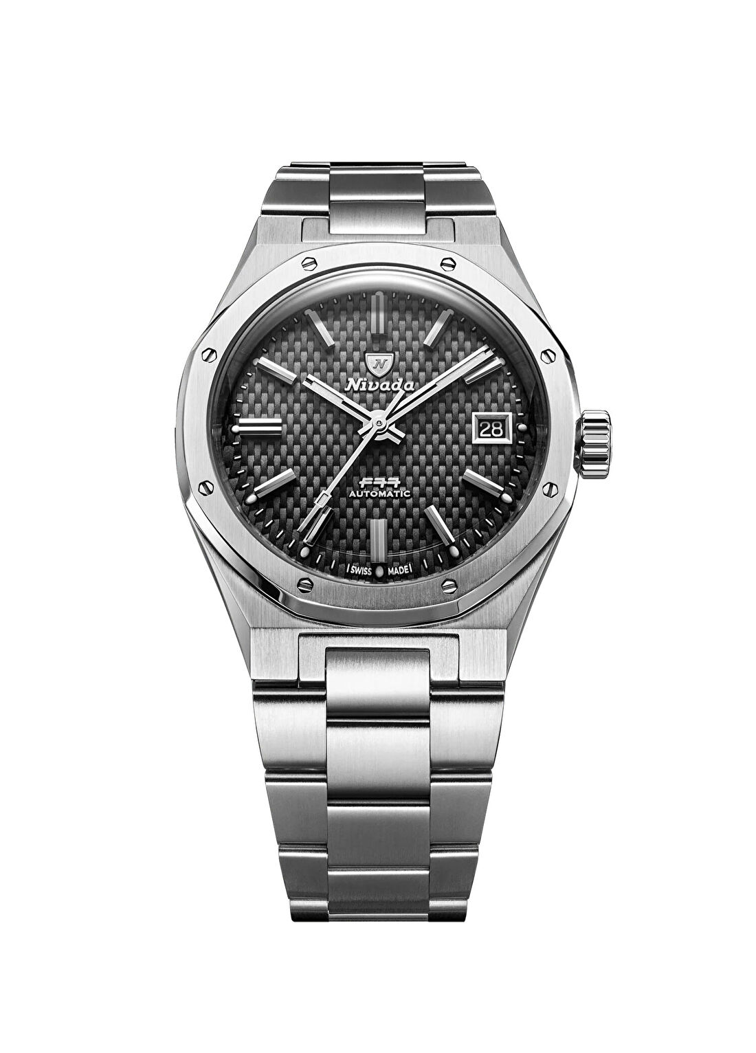 Nivada Grenchen F77 Black White MK2 69011A77 Metalik Gri Çelik Erkek Kol Saati