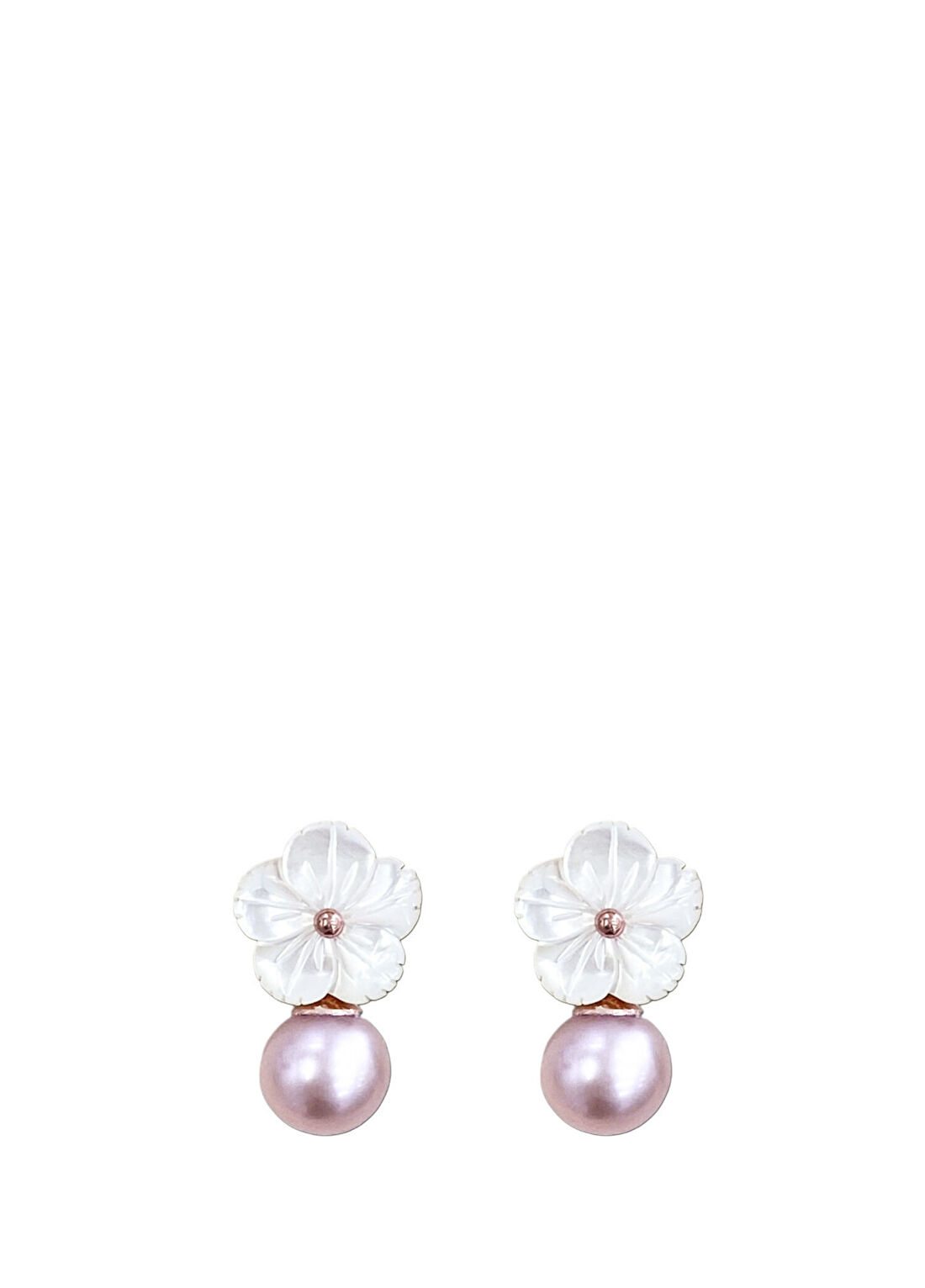 Alegoria Jewellery Cleito 925 Ayar Gümüş Rose Altın Kaplama Kadın İnci Küpe