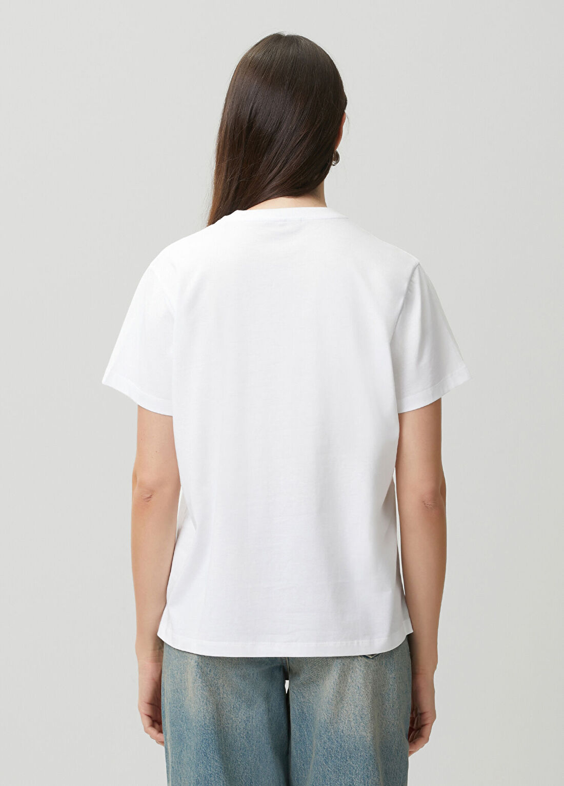 Ganni Beyaz Baskılı T-shirt görsel 4
