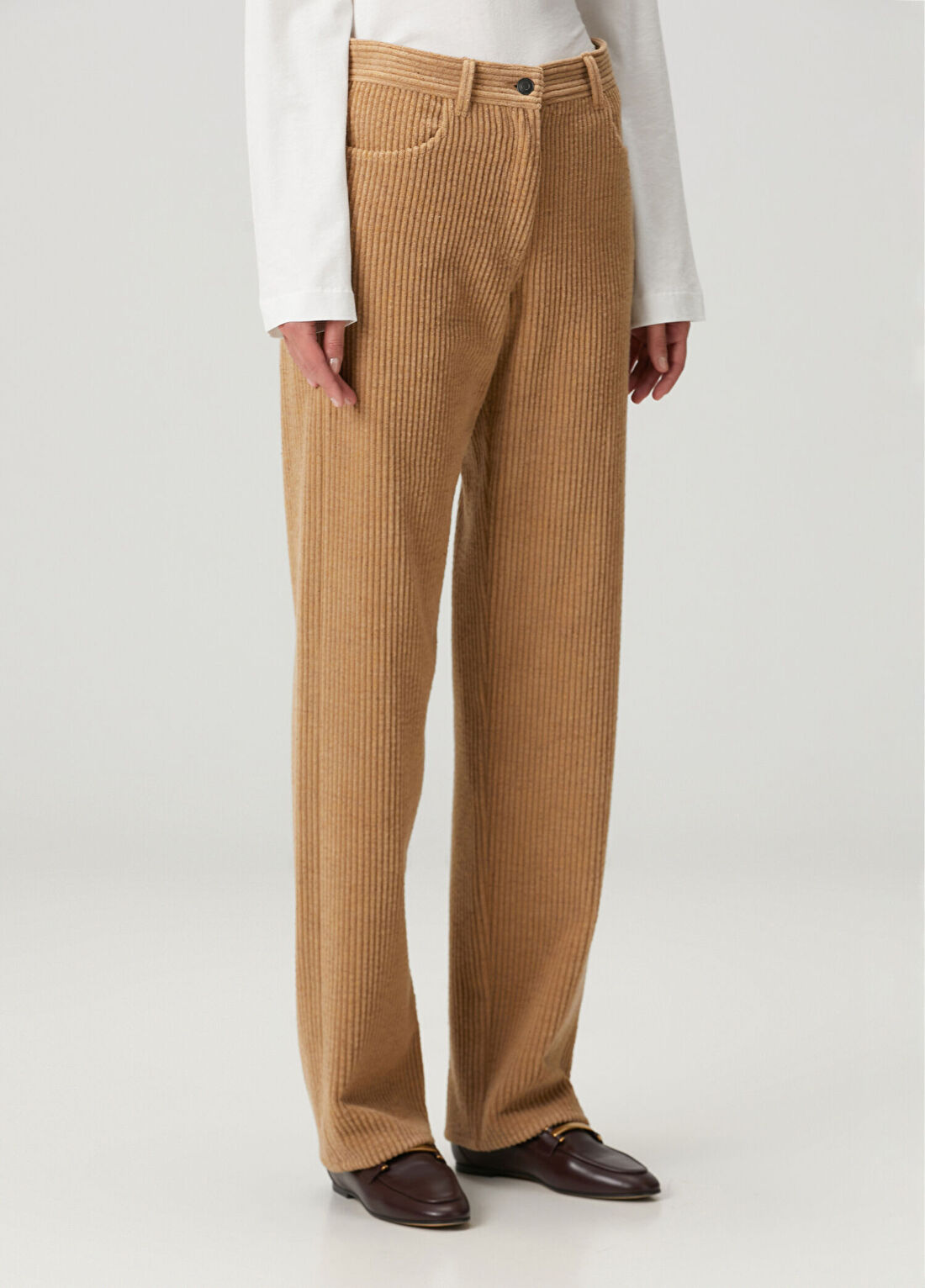 The Row Clair Bej Kadife Pantolon görsel 3