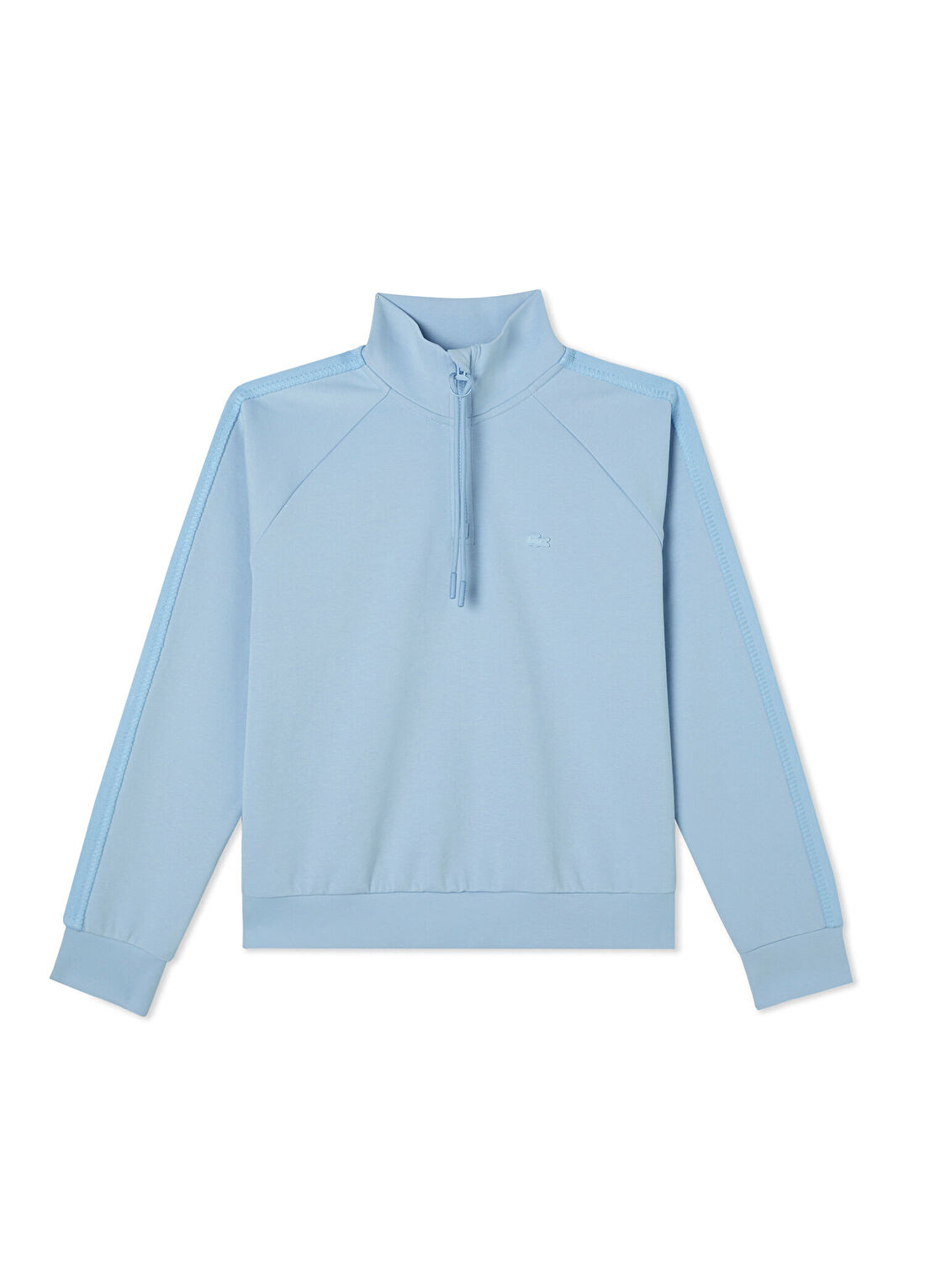 Lacoste Mavi Dik Yaka Loose Fit Yarım Fermuarlı Kadın Sweatshirt görsel 3