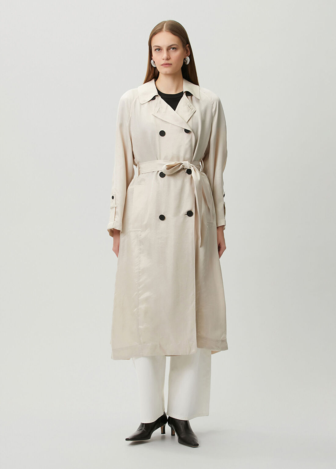 AllSaints Lizie Ekru Pardösü