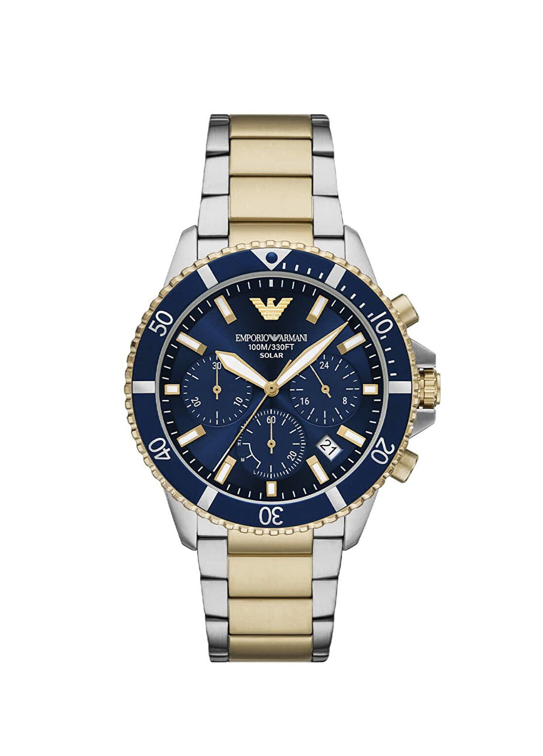 Emporio Armani AR11740 Altın Rengi Metalik Gri Çelik Erkek Kol Saati
