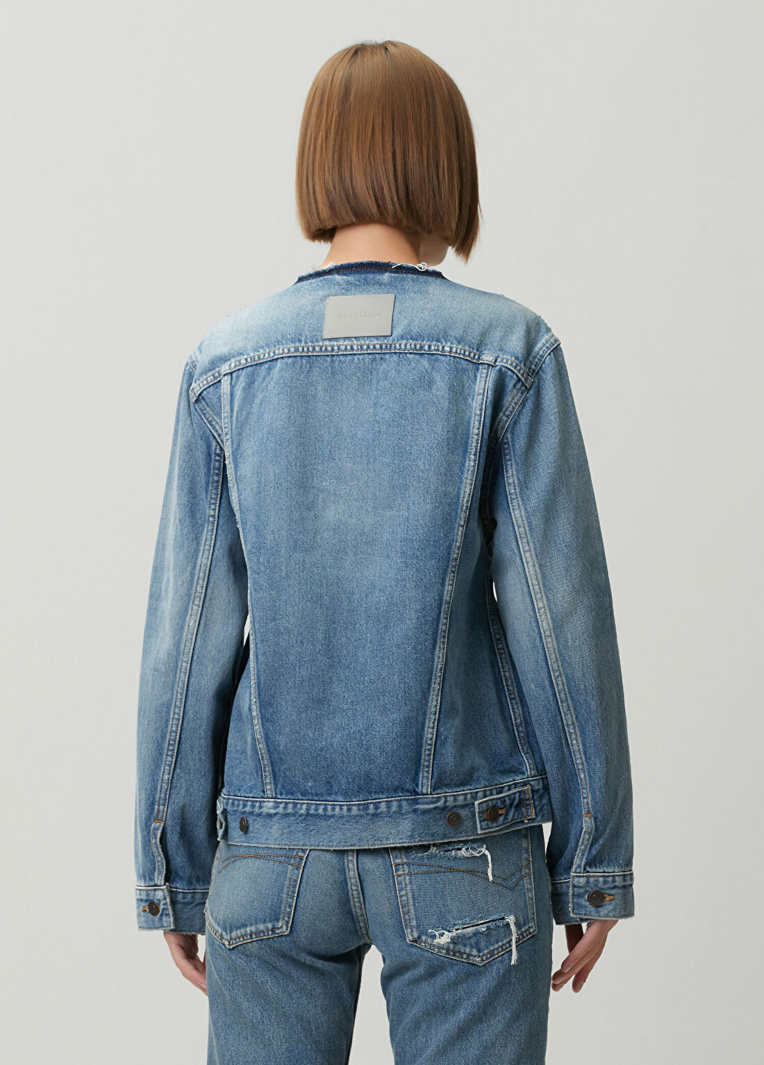 Balenciaga Mavi Denim Ceket görsel 4
