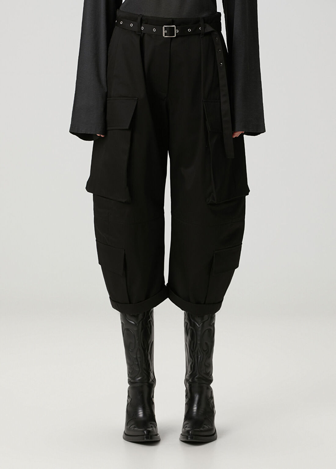 Acne Studios Twill Siyah Kargo Pantolon görsel 2