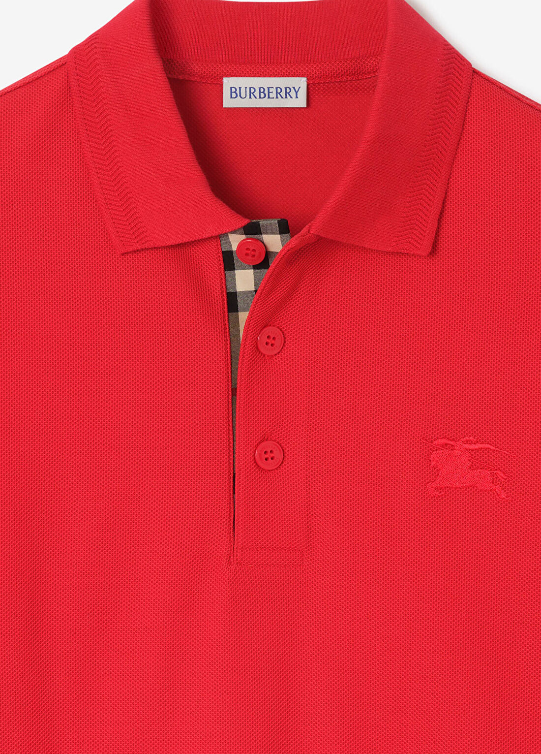 Burberry Cotton Kırmızı Polo Yaka Kısa Kollu Erkek T-Shirt görsel 2