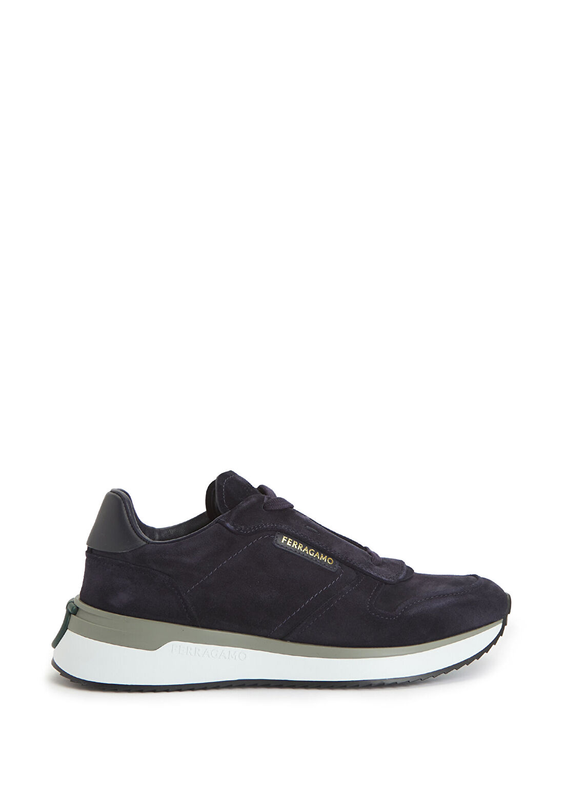 Ferragamo Pacific Lacivert Erkek Süet Sneaker