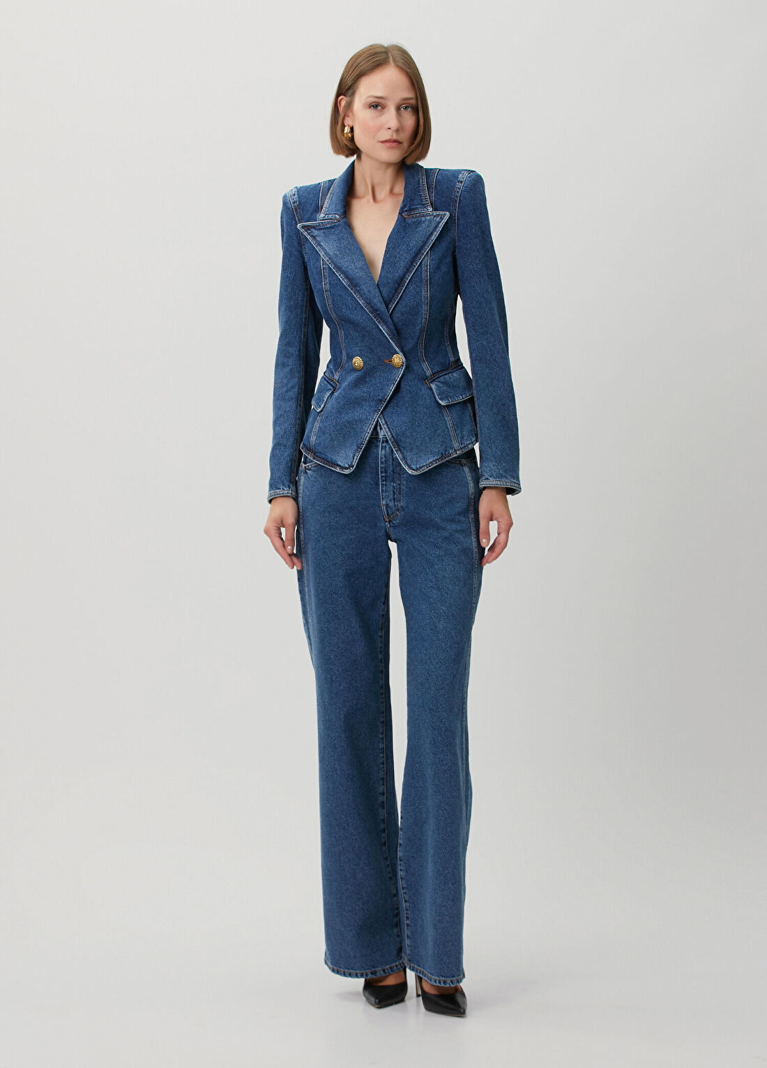 Balmain Mavi Denim Ceket görsel 2