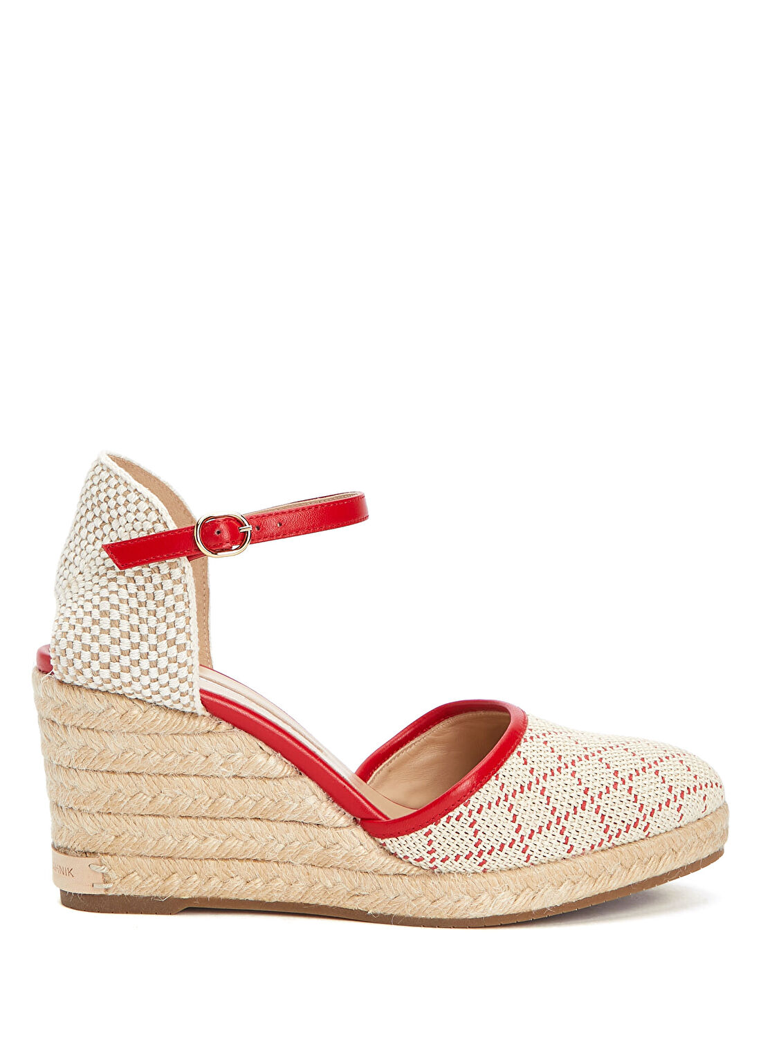 Manolo Blahnik Kırmızı Bej Desenli Kadın Espadril