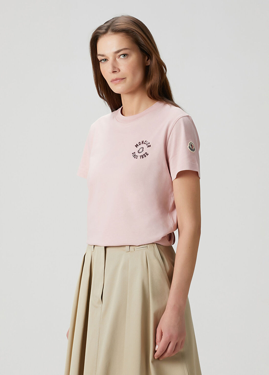 Moncler Pembe Logolu T-shirt görsel 3