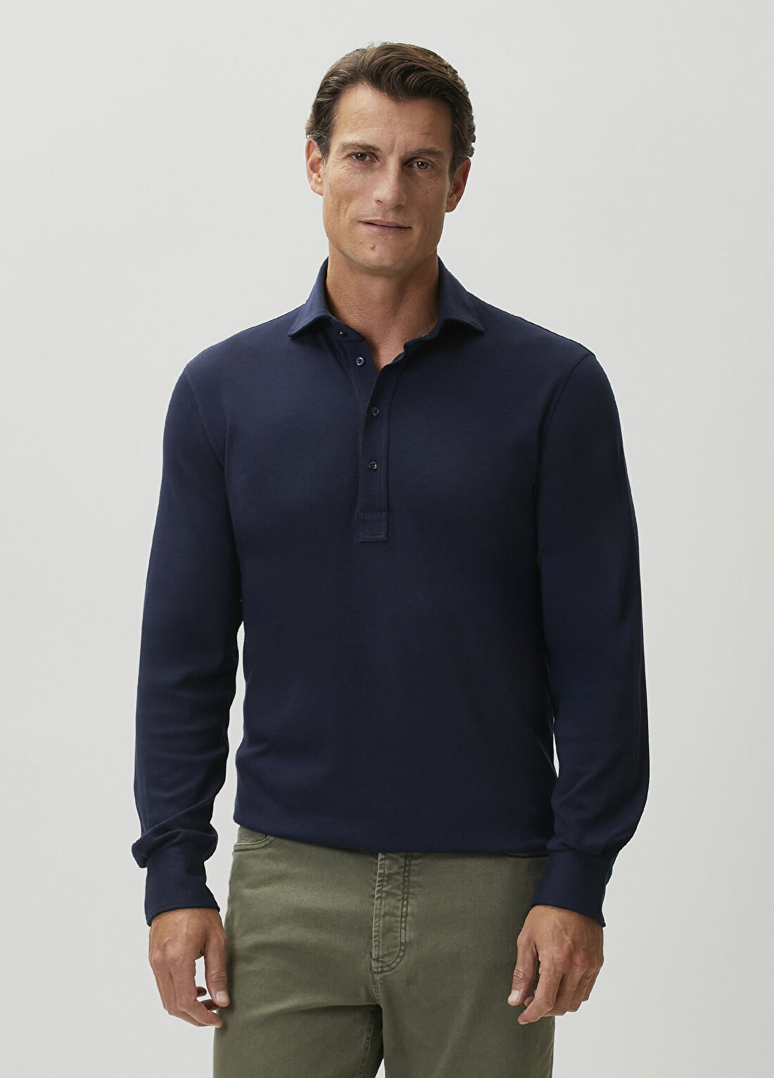 Brunello Cucinelli Lacivert Polo Yaka T-shirt
