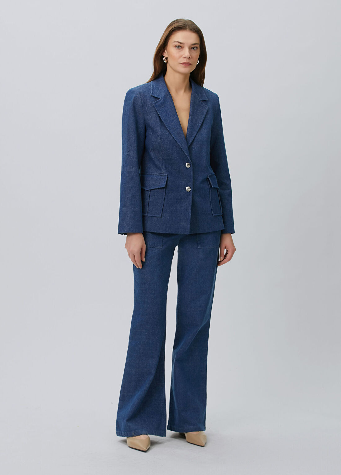 Beymen Collection Lacivert Flare Jean Pantolon