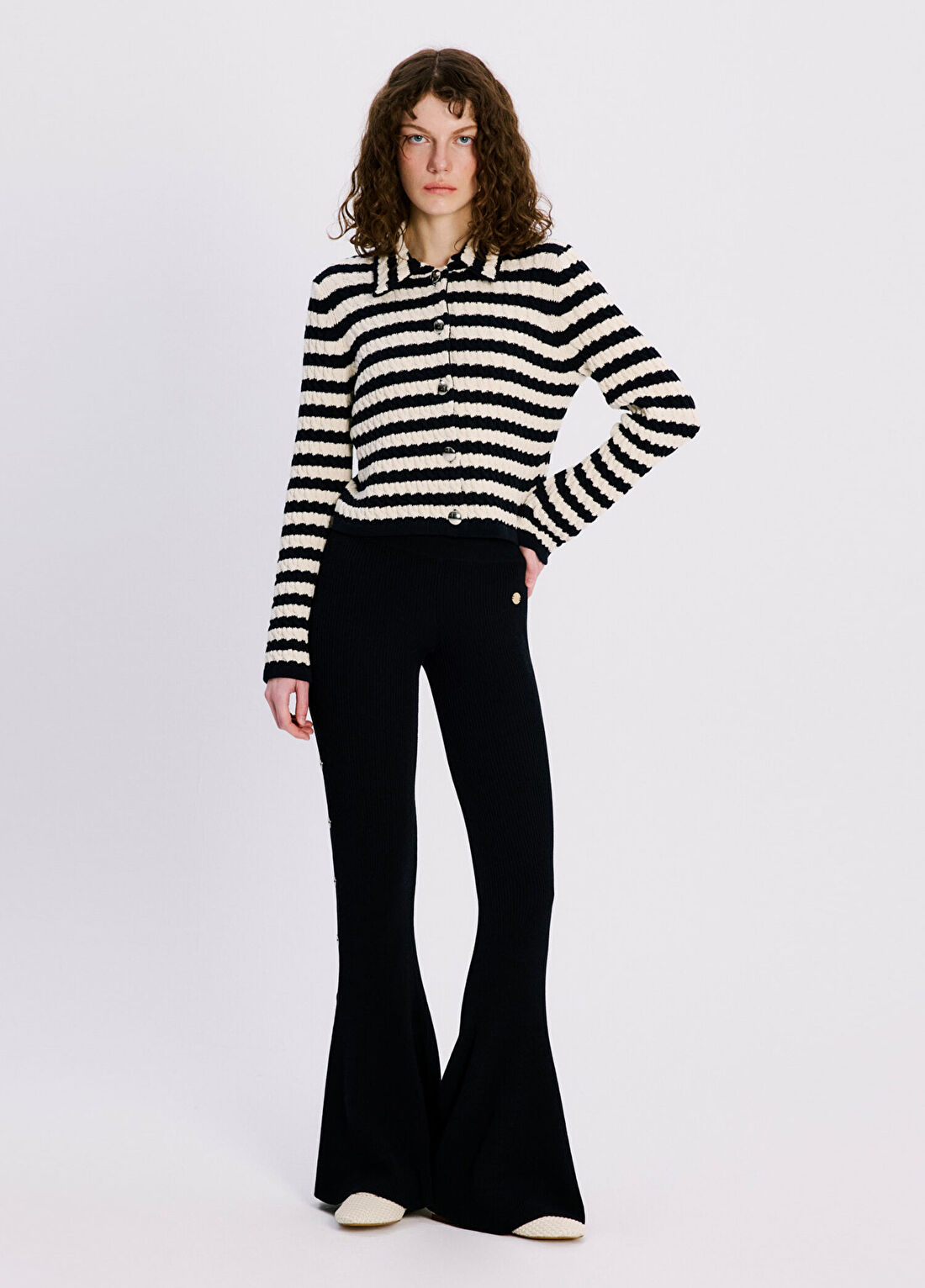 Atelier38 Portofino Deniz Temalı Örgü Kadın Ceket görsel 2
