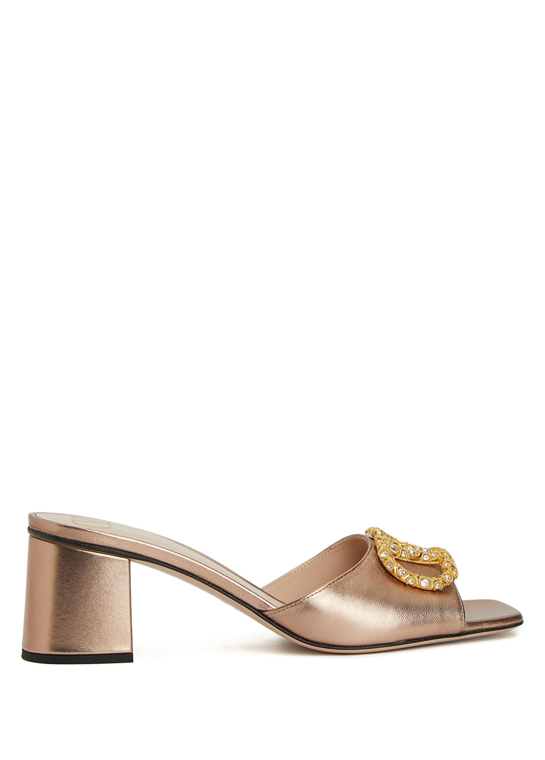 Valentino Garavani VLogo Rose Gold Kadın Deri Terlik