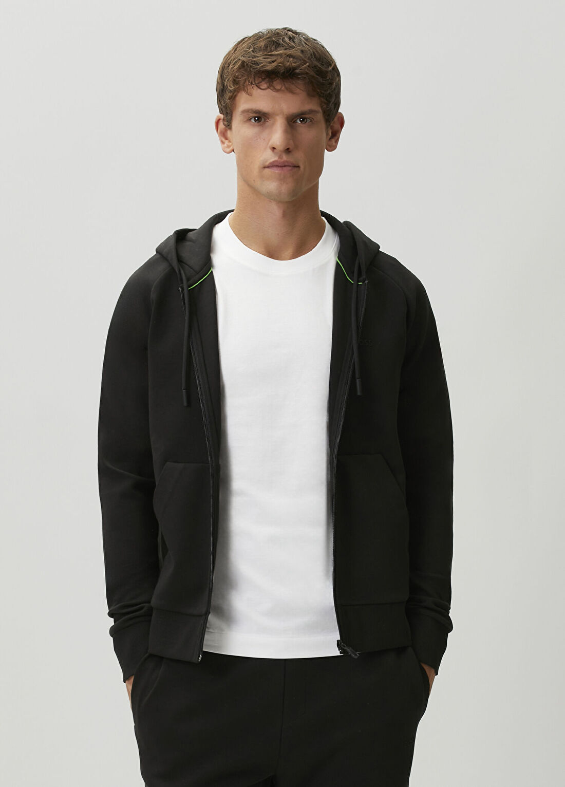 Boss Saggy Siyah Kapüşonlu Sweatshirt