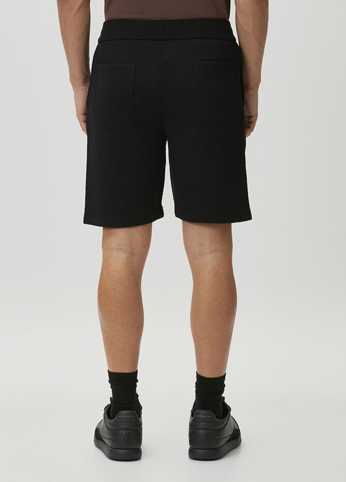 Givenchy Siyah Jakarlı Balıksırtı Desenli Bermuda görsel 3