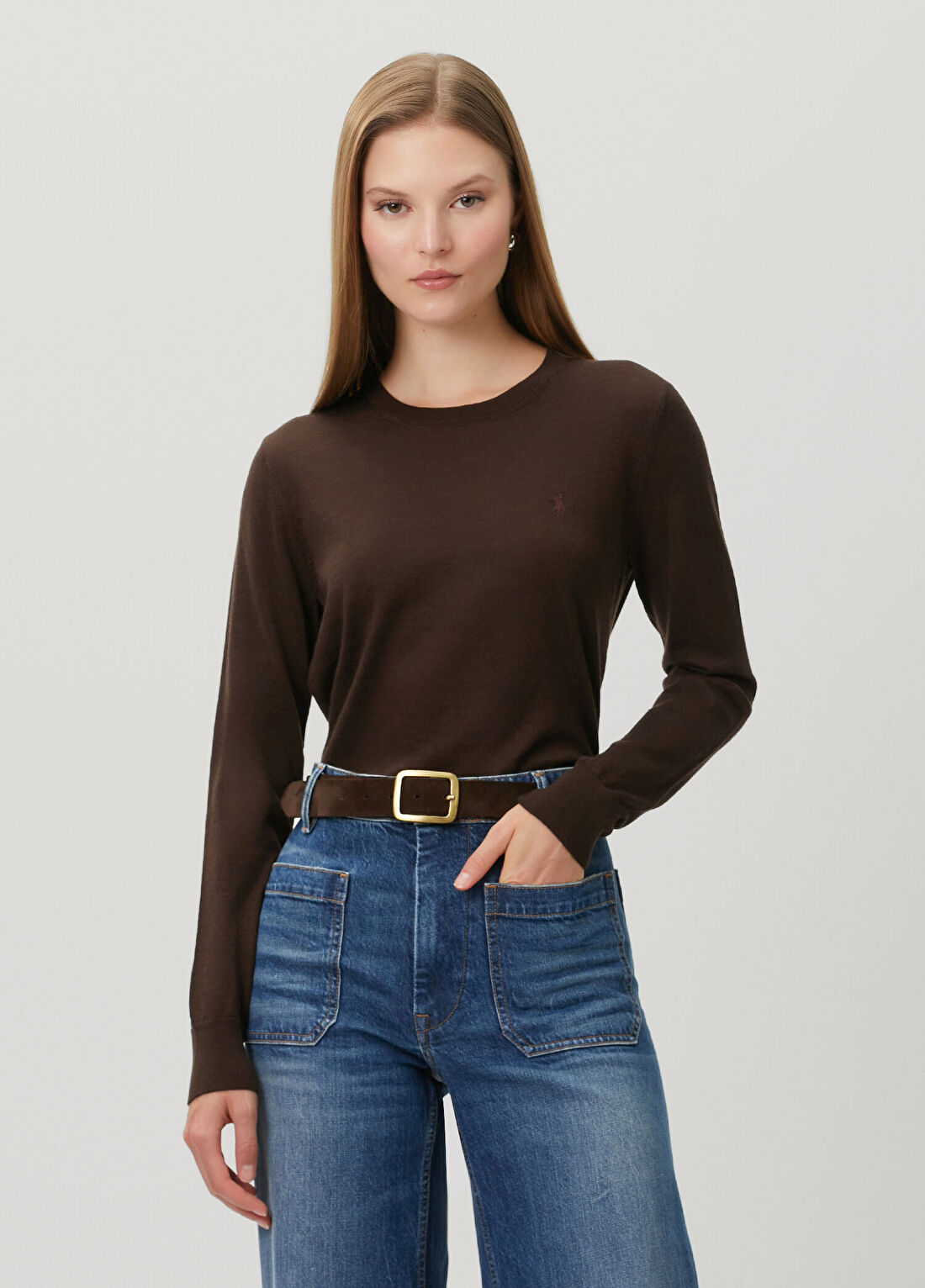 Polo Ralph Lauren Koyu Kahverengi Yün Triko