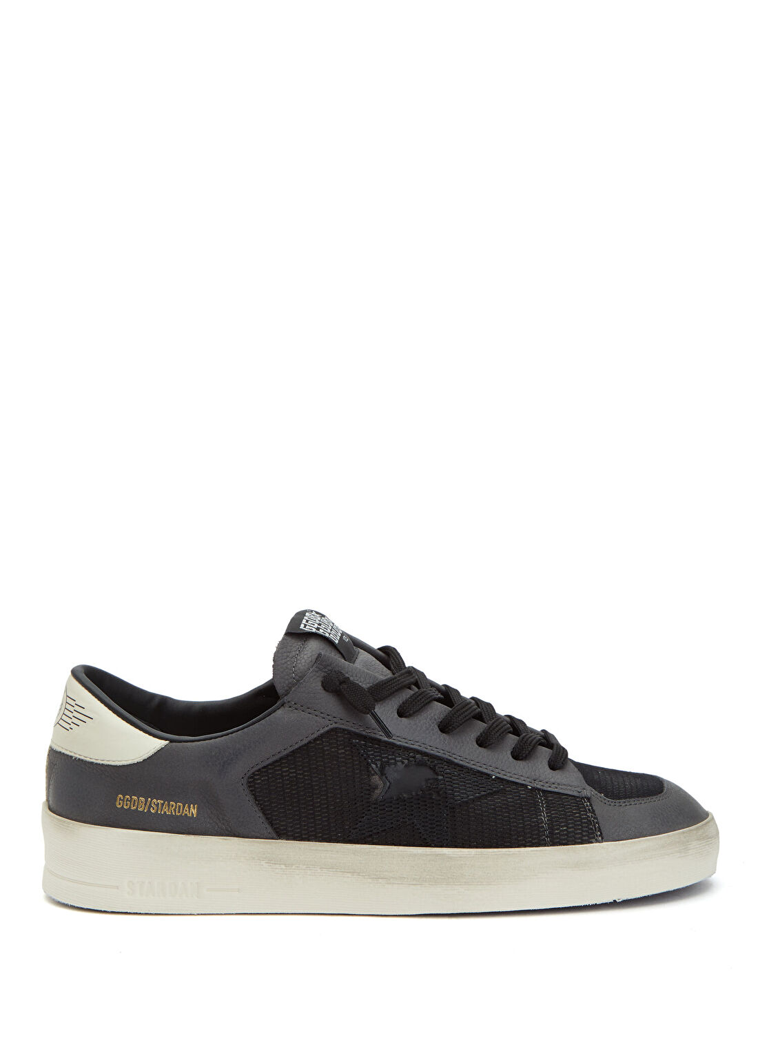 Golden Goose Stardan Siyah Gri Erkek Deri Sneaker