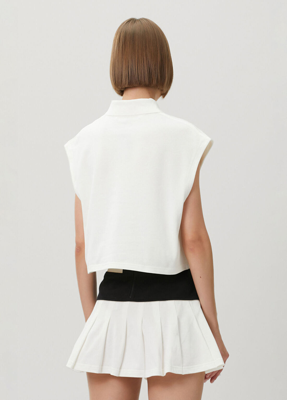 Palm Angels Classic Boxy Siyah Beyaz Polo Üst görsel 4