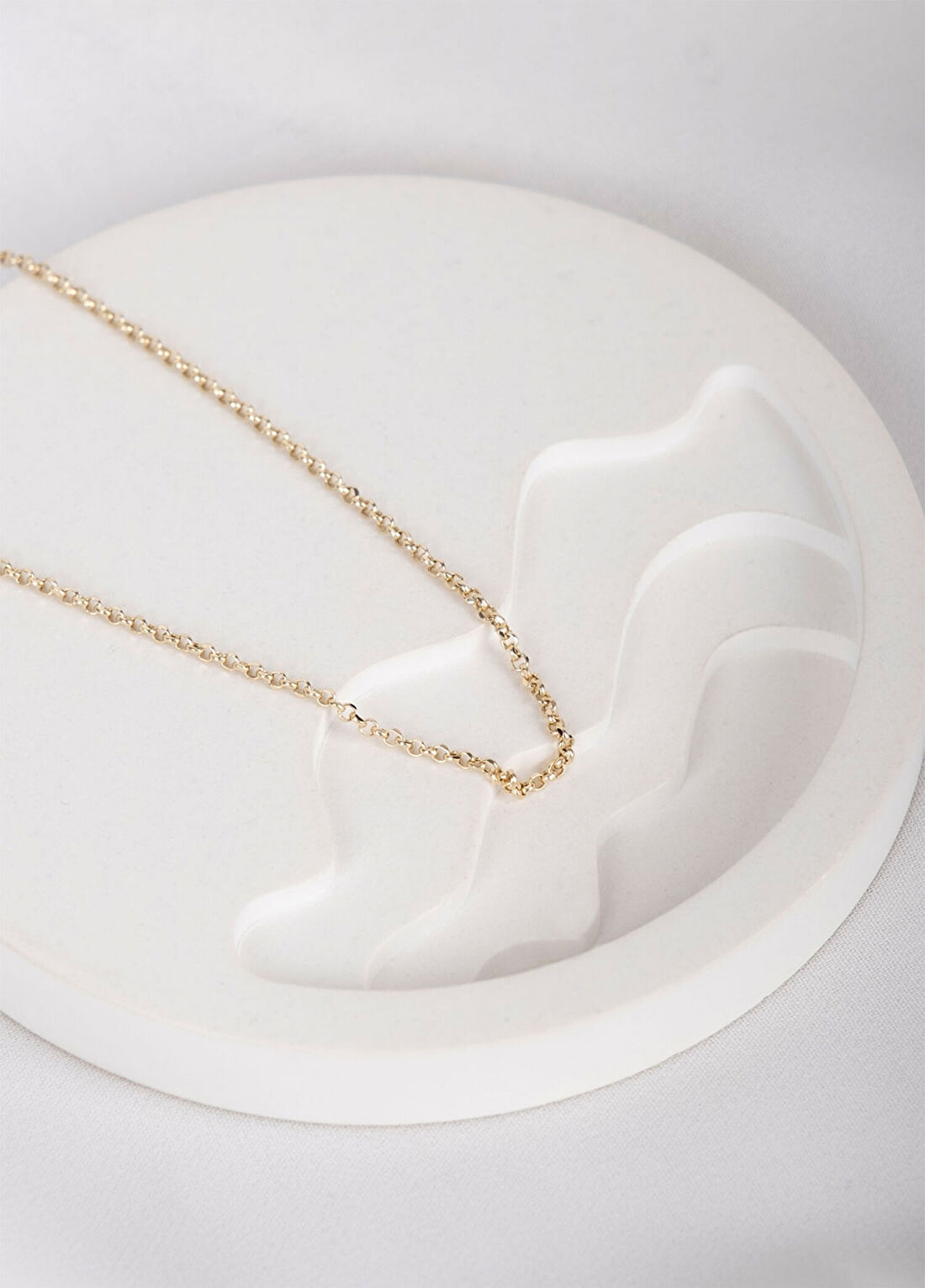 Safir Mücevher 14 Ayar Altın Unisex Zincir Kolye görsel 4