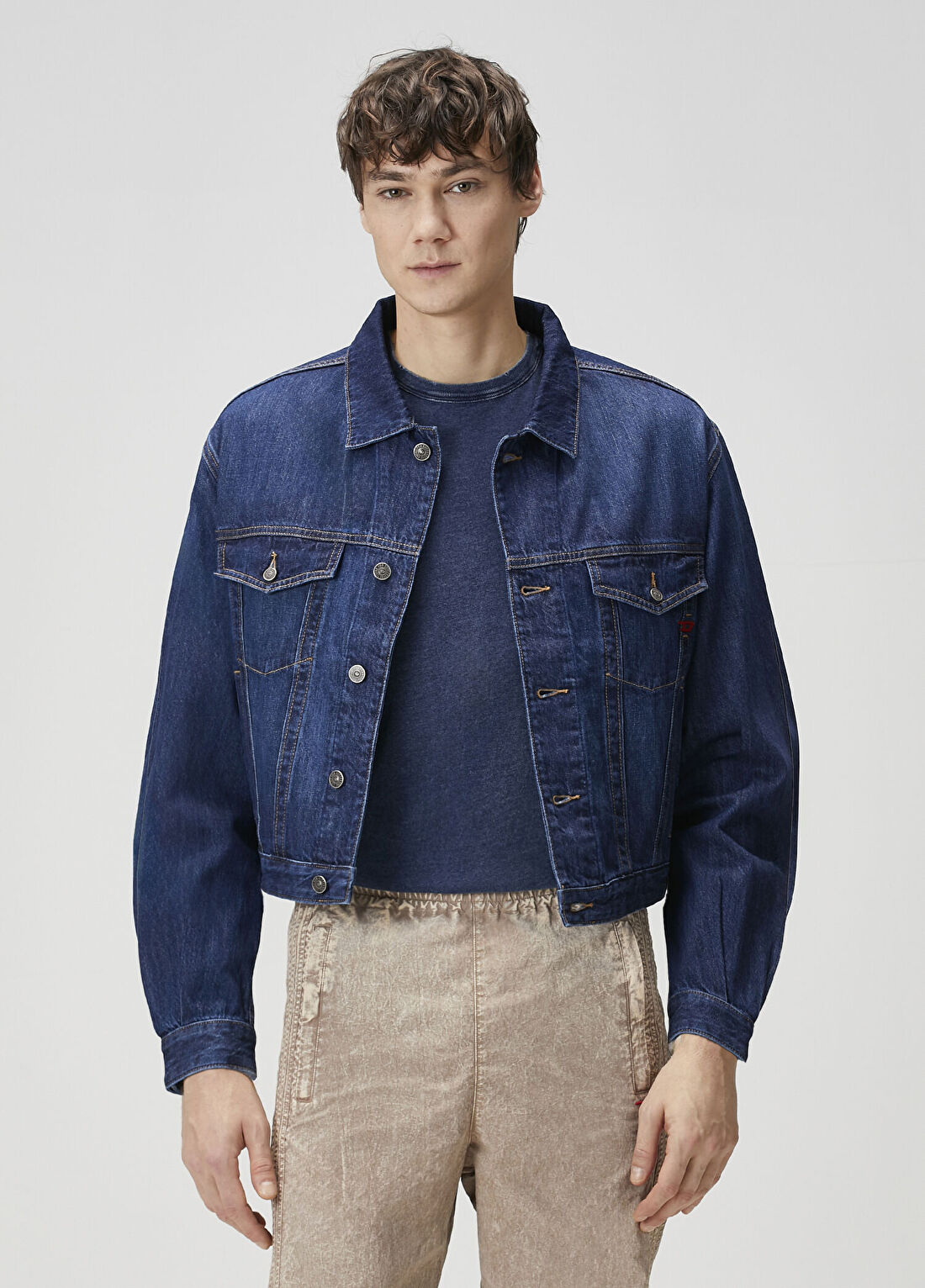 Diesel Lacivert Denim Ceket