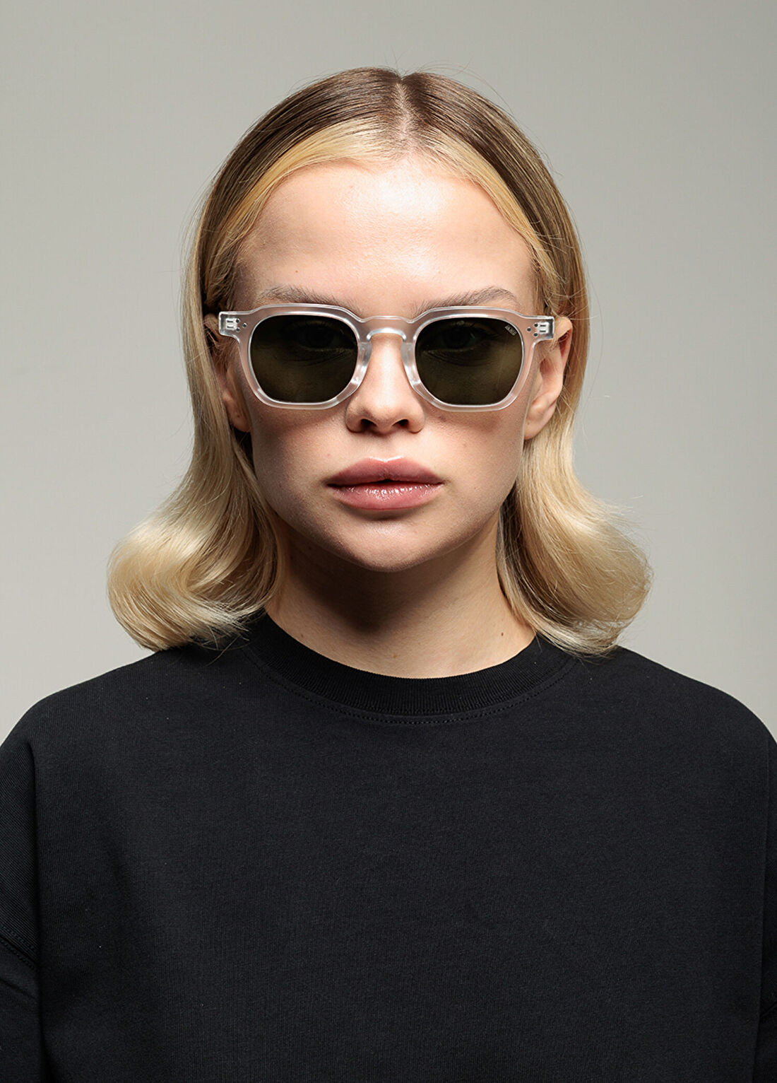 Mess Frames Lowkey Transparan Şeffaf Asetat Unisex Güneş Gözlüğü görsel 2