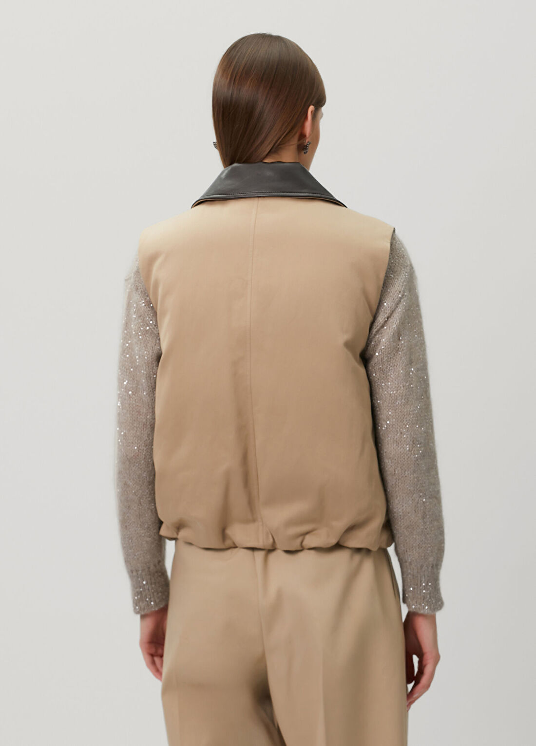 Brunello Cucinelli Camel Ekoseli Çift Taraflı Yelek görsel 4