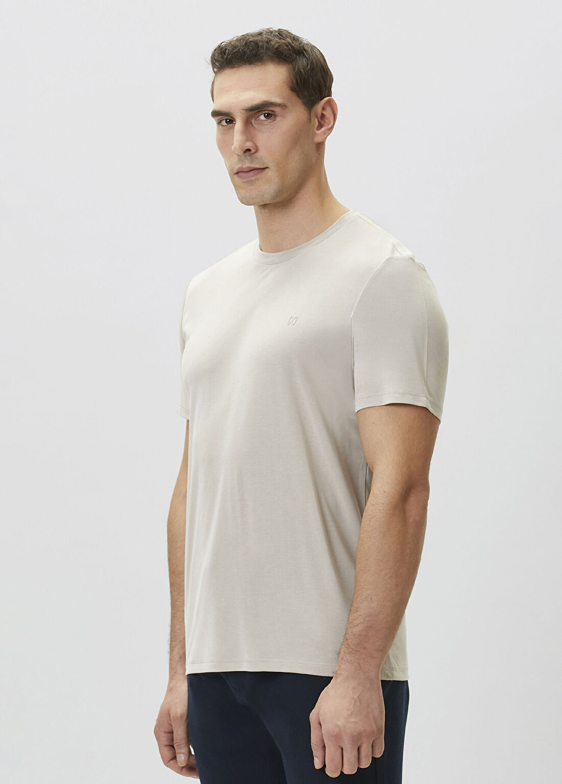 Network Bej Basic Modal T-shirt görsel 4