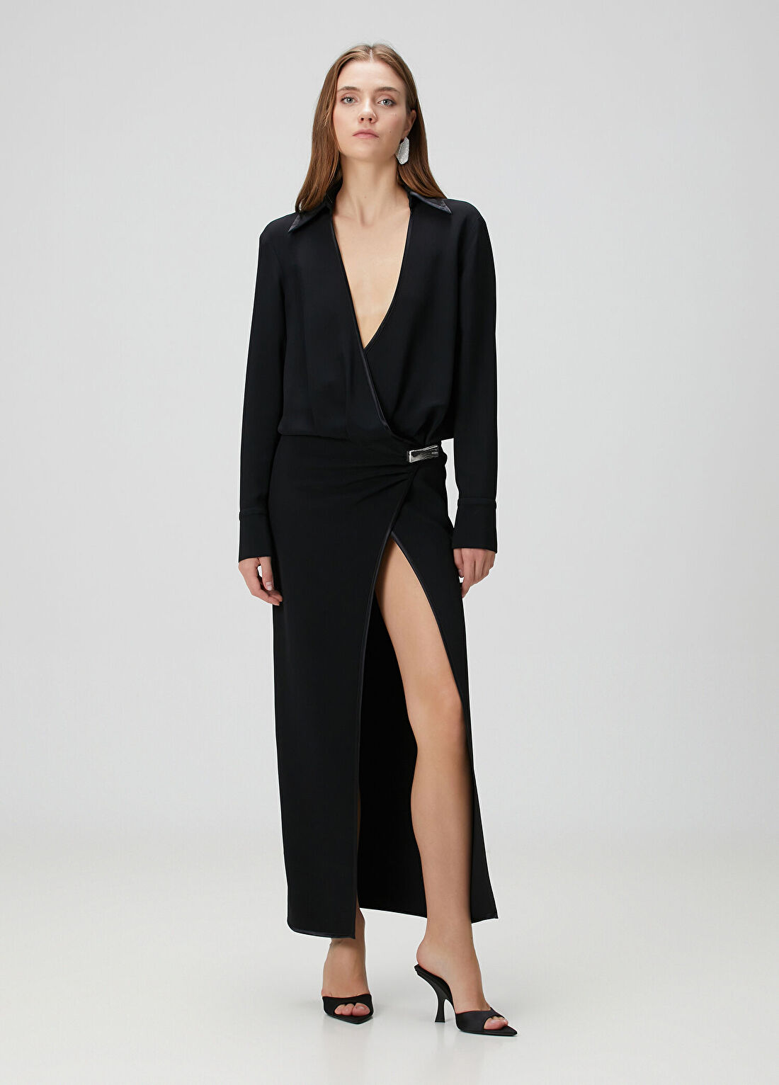 The Attico Siyah Midi Elbise